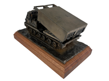 Multi launch rocket System (MLRS) cold cast bronze military statue.