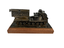 Multi launch rocket System (MLRS) cold cast bronze military statue.
