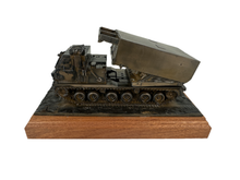 Multi launch rocket System (MLRS) cold cast bronze military statue.