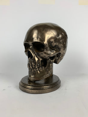 Skull-beret-holder-cold-cast-bronze-military-sculpture-olde-earth-castings